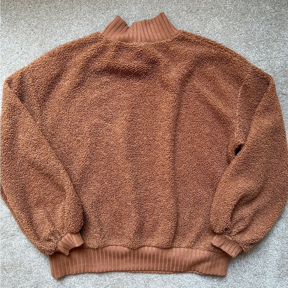 Anthro Mock Neck Sherpa Sweater - Picture 4 of 6